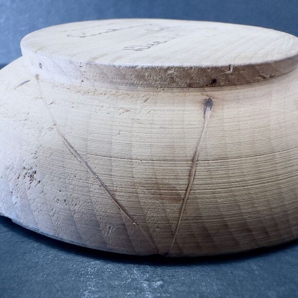 Carved Folk Art Wooden Bowl, Fruit Leaves Signed Lindsay Calif 1910, Vintage - Picture 8 of 9